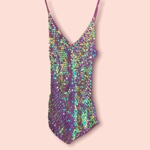 Vintage sequin party tank